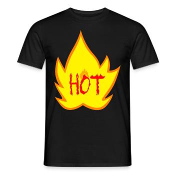 Hot Shirt ● züngelndes Feuer ● Geschenk - Männer T-Shirt - Schwarz - Vorne - AI Model Male 178 light (178cm)