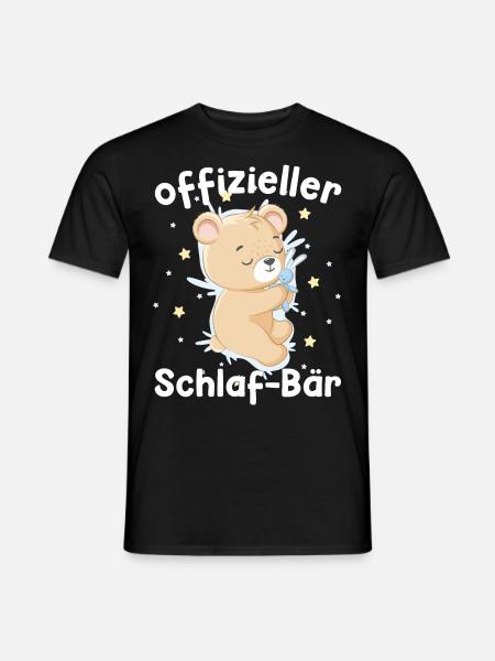 Schlaf Bär Hase Pyjama Geschenk - Männer T-Shirt - Schwarz