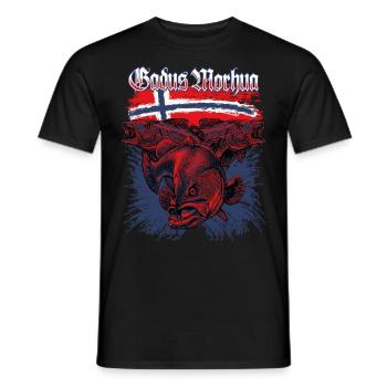 GADUS MORHUA - Cod - Norway - Men's T-Shirt - black - Front - AI Model Male 178 light (178cm)