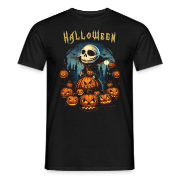 Black t-shirt Halooween - Men's T-Shirt - black - Front - AI Model Male 178 light (178cm)
