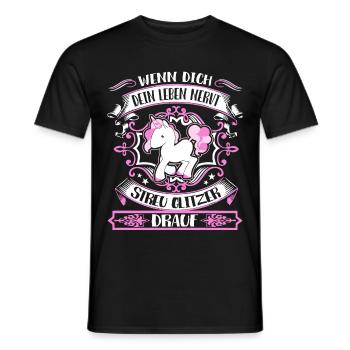 Unicorn - life sucks - glitter sprinkle - Men's T-Shirt - black - Front - AI Model Male 178 light (178cm)