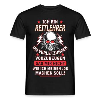 REITLEHRER - Männer T-Shirt - Schwarz - Vorne - AI Model Male 178 light (178cm)