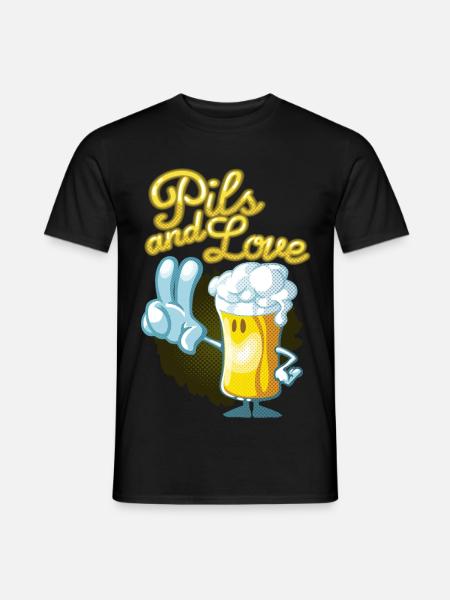 Pils and love toon - Men's T-Shirt - black