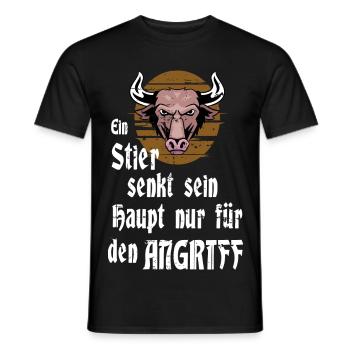 Ein Stier - Männer T-Shirt - Schwarz - Vorne - AI Model Male 178 light (178cm)