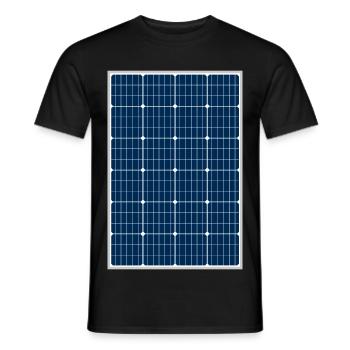 Solar cell, photovoltaic, solar energy, solar panel - Men's T-Shirt - black - Front - AI Model Male 178 light (178cm)