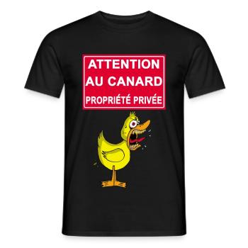 Attention au canard jaune - T-shirt homme - noir - Devant - AI Model Male 178 light (178cm)