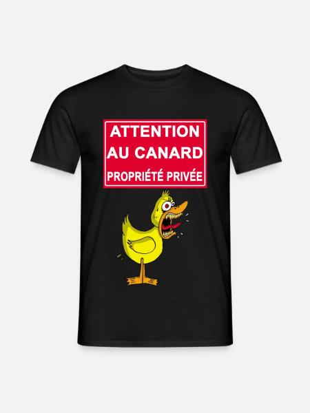 Attention au canard jaune - T-shirt homme - noir