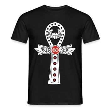 Ägyptisches Lebenskreuz (weiß) - Männer T-Shirt - Schwarz - Vorne - AI Model Male 178 light (178cm)