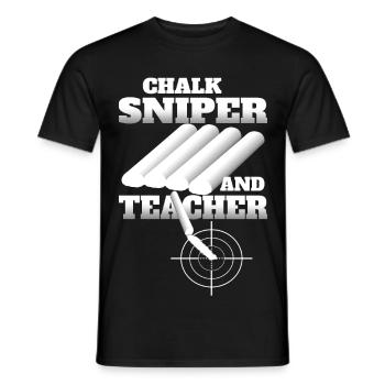 Tireur d’élite à la craie et professeur - T-shirt homme - noir - Devant - AI Model Male 178 light (178cm)