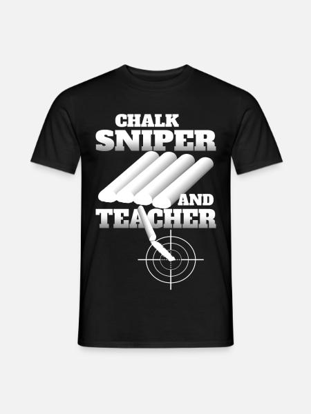 Chalk Sniper and Teacher - Men's T-Shirt - black