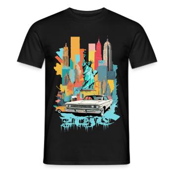 New York City - Männer T-Shirt - Schwarz - Vorne - AI Model Male 178 light (178cm)