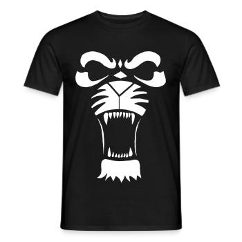 Lion ou tigre prédateur (blanc) - T-shirt homme - noir - Devant - AI Model Male 178 light (178cm)