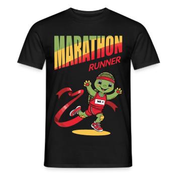 Tortue marathonienne - T-shirt homme - noir - Devant - AI Model Male 178 light (178cm)