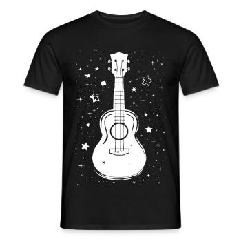 Ukulele Illustration - Men's T-Shirt - black - Front - AI Model Male 178 light (178cm)