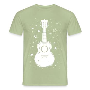 Ukulele Illustration - Men's T-Shirt - sage - Front - AI Model Male 178 light (178cm)