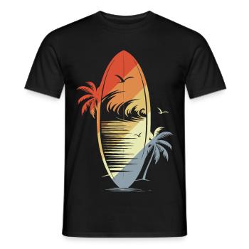 Surfbrett Vintage Grafik - Männer T-Shirt - Schwarz - Vorne - AI Model Male 178 light (178cm)