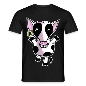 Happy cow - Men's T-Shirt - black - Front - AI Model Male 178 light (178cm)