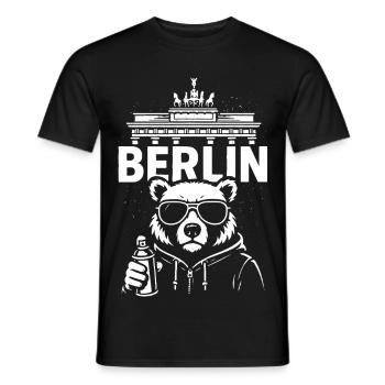 Urban Bear Berlin - Men's T-Shirt - black - Front - AI Model Male 178 light (178cm)
