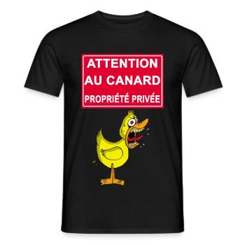 Attention au canard ! - T-shirt homme - noir - Devant - AI Model Male 178 light (178cm)