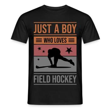 Feldhockey Just a Boy - Männer T-Shirt - Schwarz - Vorne - AI Model Male 178 light (178cm)