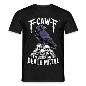 Raven over Skulls – Death Metal - Men's T-Shirt - black - Front - AI Model Male 178 light (178cm)
