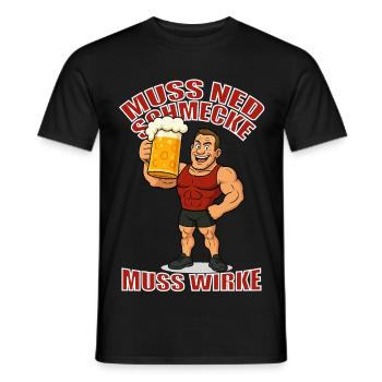 JGA Knaller x Muss ned schmecke muss wirke  - Männer T-Shirt - Schwarz - Vorne - AI Model Male 178 light (178cm)