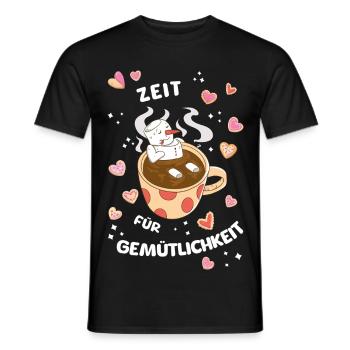 Winter Christmas Chilling Snowman in Cocoa - Men's T-Shirt - black - Front - AI Model Male 178 light (178cm)