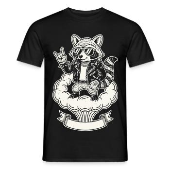 Retro Waschbär Musik Rock Band Lustig Süß - Männer T-Shirt - Schwarz - Vorne - AI Model Male 178 light (178cm)