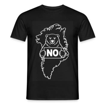 Le Groenland n’est pas à vendre - T-shirt homme - noir - Devant - AI Model Male 178 light (178cm)