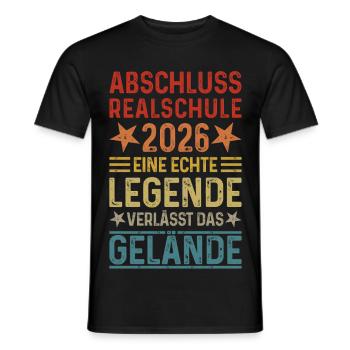 Abschluss 2026 Realschule Legende verlässt Gelände - Männer T-Shirt - Schwarz - Vorne - AI Model Male 178 light (178cm)