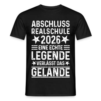 Graduation 2026 Realschule - Legend Gelände - Men's T-Shirt - black - Front - AI Model Male 178 light (178cm)