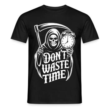 Sensenmann Uhr – Don't Waste Time Motiv - Männer T-Shirt - Schwarz - Vorne - AI Model Male 178 light (178cm)