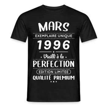 30th Anniversary - March 1996 Perfection - Men's T-Shirt - black - Front - AI Model Male 178 light (178cm)