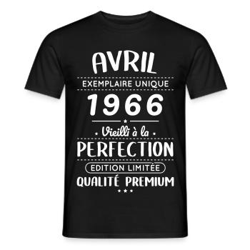 60th Anniversary - April 1966 Perfection - Men's T-Shirt - black - Front - AI Model Male 178 light (178cm)