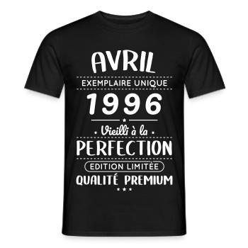 30th Anniversary - April 1996 Perfection - Men's T-Shirt - black - Front - AI Model Male 178 light (178cm)