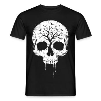 Skull Shirt for Dark Art Fans - Men's T-Shirt - black - Front - AI Model Male 178 light (178cm)