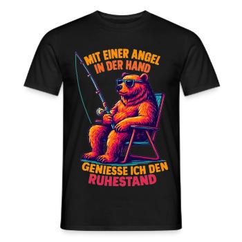 Angler Ruhestand: Cooler Bär mit Sonnenbrille - Männer T-Shirt - Schwarz - Vorne - AI Model Male 178 light (178cm)