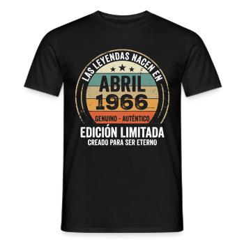 Avril 1966 Cadeau 60e Anniversaire Avril 1966 - T-shirt homme - noir - Devant - AI Model Male 178 light (178cm)