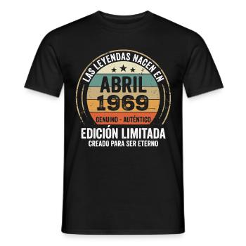 Avril 1969 Cadeau 57e Anniversaire Avril 1969 - T-shirt homme - noir - Devant - AI Model Male 178 light (178cm)
