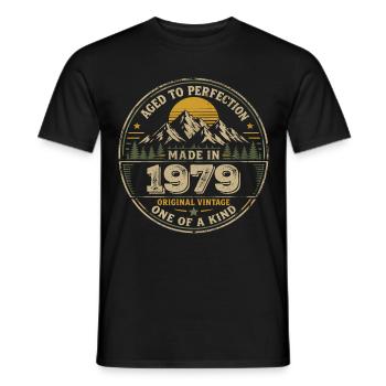 1979 Birthday Party 1979 - Born in 1979 - Men's T-Shirt - black - Front - AI Model Male 178 light (178cm)