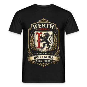 Werth 600 Jahre Wappen - Männer T-Shirt - Schwarz - Vorne - AI Model Male 178 light (178cm)