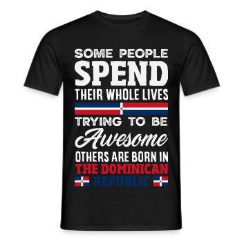 Drapeau de la République dominicaine Dom Rep Pride - T-shirt homme - noir - Devant - AI Model Male 178 light (178cm)