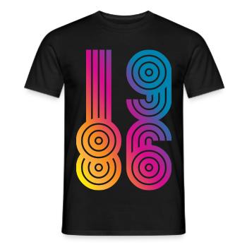 86 Eight Six 1986 - Men's T-Shirt - black - Front - AI Model Male 178 light (178cm)
