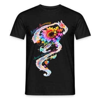 Autismus-Bewusstsein-Sonnenblume - Männer T-Shirt - Schwarz - Vorne - AI Model Male 178 light (178cm)