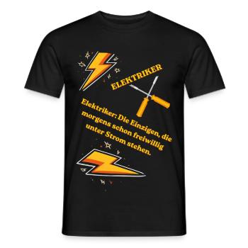 Elektriker T-Shirt Lustiges Geschenk Beruf Humor!! - Männer T-Shirt - Schwarz - Vorne - AI Model Male 178 light (178cm)