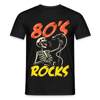 Retour rétro au design vintage des années 80 - T-shirt homme - noir - Devant - AI Model Male 178 light (178cm)