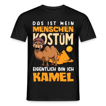 Menschen Kostüm Eigentlich Bin Ich Kamel Fasching - Männer T-Shirt - Schwarz - Vorne - AI Model Male 178 light (178cm)