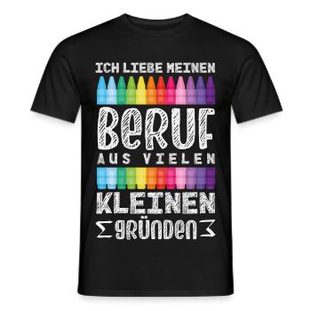 Erzieherin Liebe Beruf Kleine Gründe Kita Spruch - Männer T-Shirt - Schwarz - Vorne - AI Model Male 178 light (178cm)