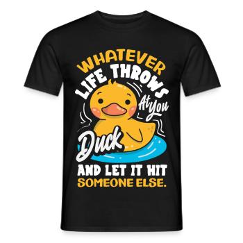 Funny Ducks Motif Ducks Lover Sayings - Men's T-Shirt - black - Front - AI Model Male 178 light (178cm)
