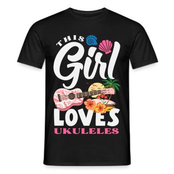 Funny Ukulele Designs and Sayings - Men's T-Shirt - black - Front - AI Model Male 178 light (178cm)
